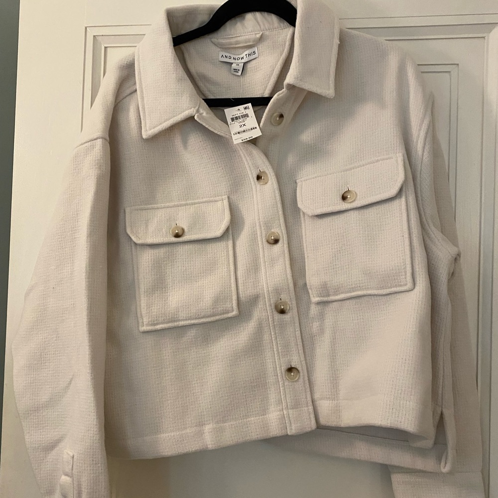 NWT and now this brand soft white button up jacket size 2x